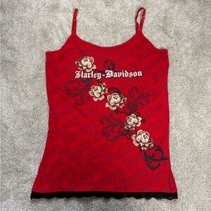 Harley-Davidson Women's Red Camisole with Floral Design Size XL